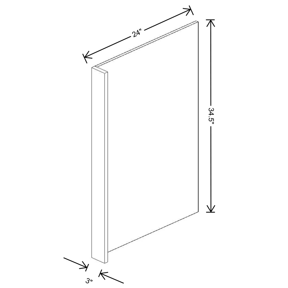 Fabuwood Quest Metro Frost 3" W X 34 1/2" H X 24" D Dishwasher End Panel